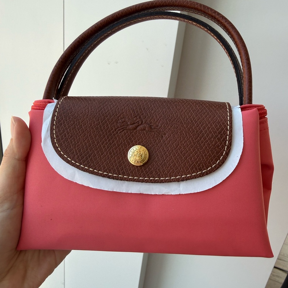 Longchamp Coral Pink Mini Top-Handle Bag